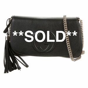 **SOLD**  GUCCI SOHO INTERLOCKING GG CHAIN FLAP CROSSBODY BAG